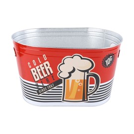 Beer Bucket with Side Handle Stylish Rust Prevention Oval Large Capacity Champagne Ice Bucket for Bar Barbecues Cold Beer Small Type