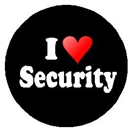 I Love Security 1.25" Pinback Button Badge / Pin (heart)
