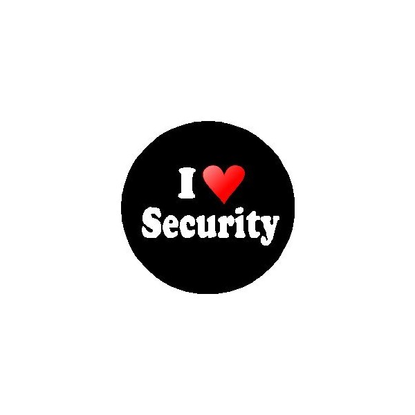 I Love Security 1.25" Pinback Button Badge / Pin (heart)