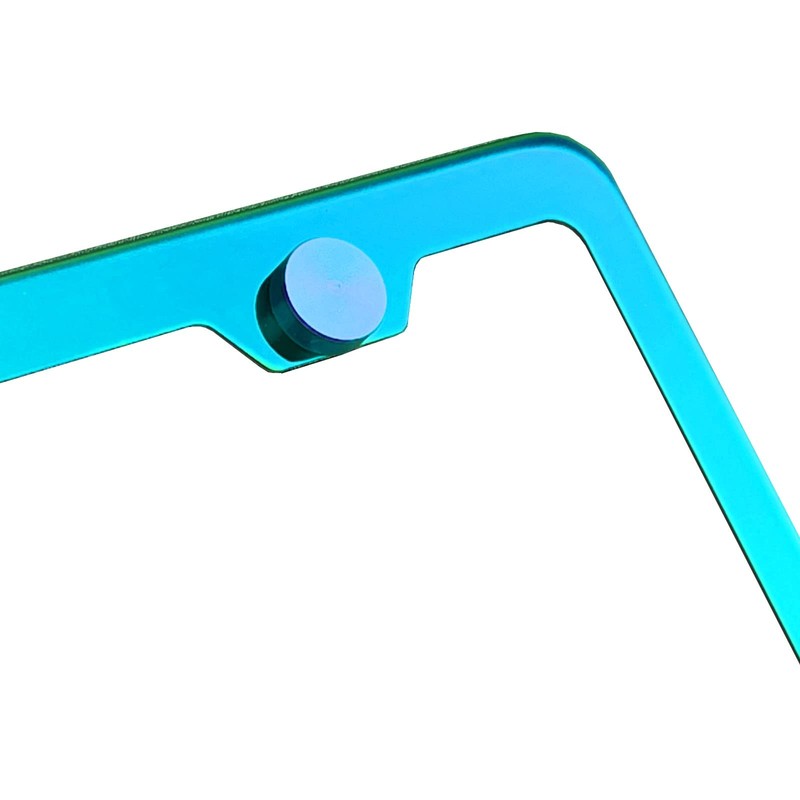 NAROWAN Silicone Back Guard License Plate Frame Green Mirror Chrome