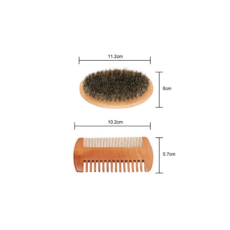 Kit Cuidado Barba Hombres Aseo Bigote Ovalado Peine Limpieza Ayuda