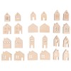 Rayher 46749505 Wooden Mini House, 24 Pieces, 2.5 - 3.5