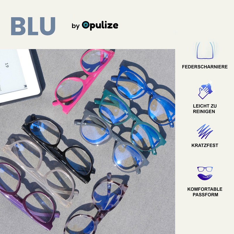 OPULIZE B5 Blue Light Filter Cool Round Frame Spring Hinges