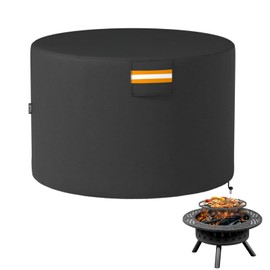 EVRBUL Runde Abdeckung für 96cm Feuerring, wasserdicht. Abdeckung für Terrassen - Feuertisch. Aus starkhartem 420D - Material. 50+ UV - Schutz. Für den Außenlagerung bei allen Wetterbedingungen