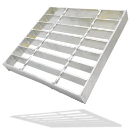 DuuMuut Galvanized Steel Drain Grate 9x9 in for NDS Catch Basin, B-Class 28100 lbs Heavy-Duty Outdoor Driveway Trench Drainage Grate for Polylok, Square Metal Channel Sewer Cover (True 8.9x8.9)