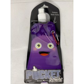 POCKET BOTTLES Foldable Water Bottle w/Carabiner 16.9oz NEW