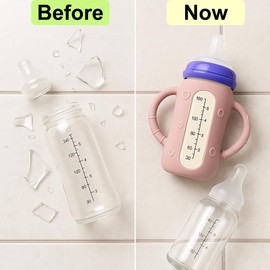 4 Pcs Silicone Sleeves for Old Style Lansinoh Anti-Colic Glass Bottles
