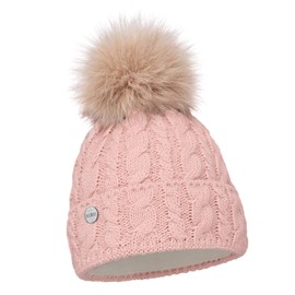 ELIMELI® 15568 Women's Winter Hat, Warm Knitted Hat with Bobble, Slouch Knitted Beanie, Bobble Hat, Made in the EU, Choice of Colours, pink