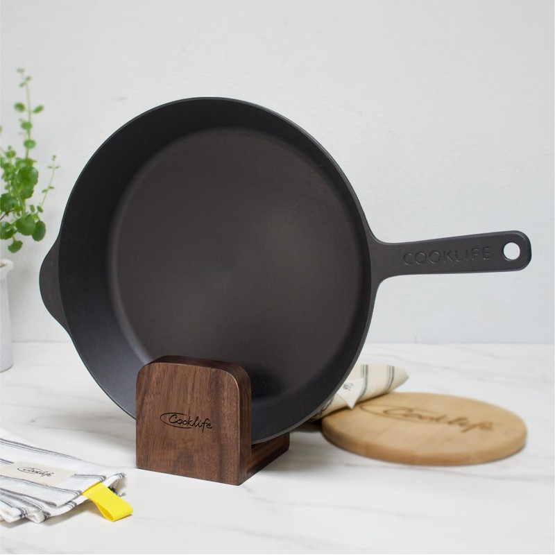 COOKLIFE Pots and Pans Organizer under Cabinet, Wooden Pot Lids