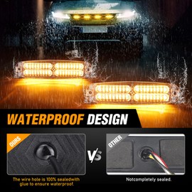 JMEST LEAD Amber Strobe Lights Kit for Trucks,Sync Feature Emergency Strobe Grille Lights,Surface Mount Warning Flashing Chase Light for Truck Vehicles Car SUV (4PCS)