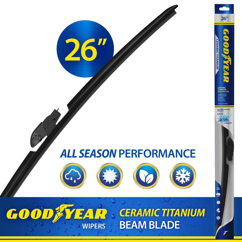 Goodyear Ceramic Titanium 26" Beam Windshield Wiper Blade, Replacement Windshield