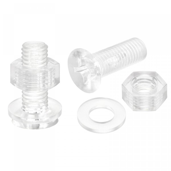 sourcing map M10 x 30mm Plastic Phillips Machine Screws with