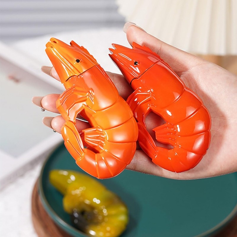 Torch Lighter, Unique Creative Prawns Design Butane Lighter, Windproof Adjustable