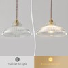 Qufute Small Glass Pendant Light Fixtures One-Light Gold Brass Dining