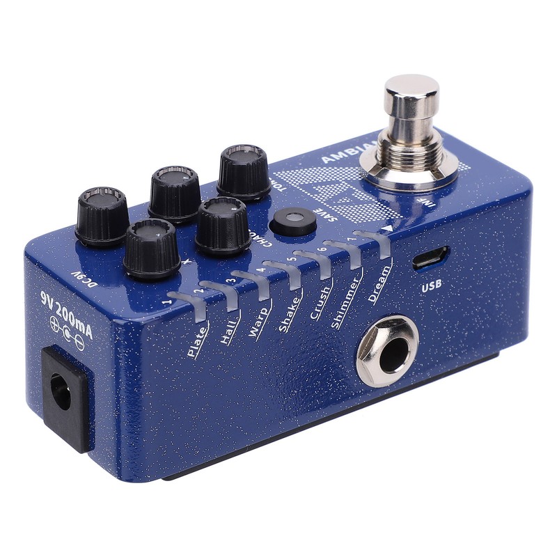 Reverb Effect Pedal Digital 7 Ambiance Guitar Built In Infinite