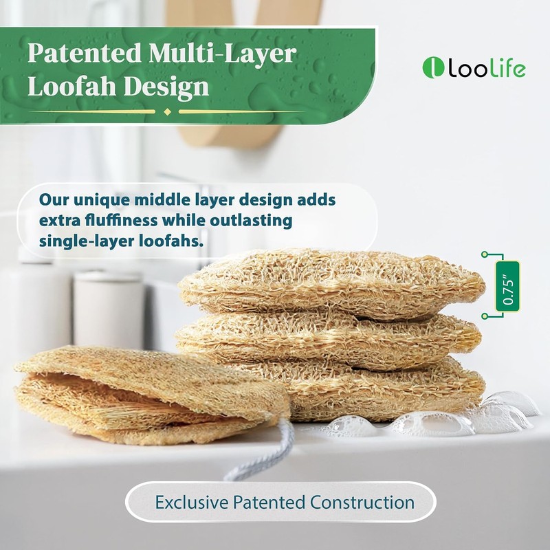 Esponja de Lufa Natural Exfoliante Corporal LooLife