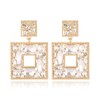 ATIMIGO Gold Rhinestone Square Statement Dangle Earrings Sparkly Crystal Geometric