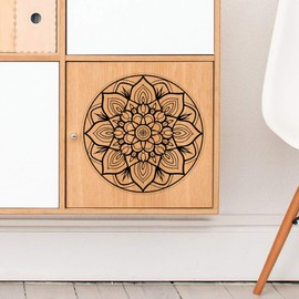 Azeeda Große 210mm 'Blumen-Mandala' Permanente Transparente Aufkleber für Fenster/Autos/Wände/Skateboards etc (DC00134402)