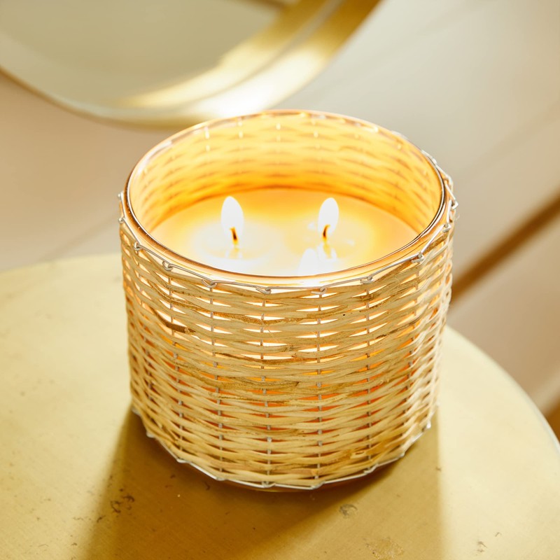 Field + Fleur 3 Wick Handwoven Candle - Scented Candle
