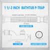 Cinsda Bathtub Shower Drain Pipe, Low Profile Flat 1 1/2
