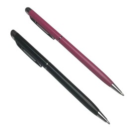 HaawStez Stylus Pens Universal Ballpoint Pen 2in1 Touch Pen for Smartphone Tablet Laptops Devices with Capacitive Touch Screens (Black+Rose 2pcs)