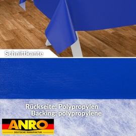 Oilcloth Tablecloth, Washable, Oilcloth, Garden Tablecloth, Outdoor, Indoor, 100 x 140 cm, Cut Edge, Blue