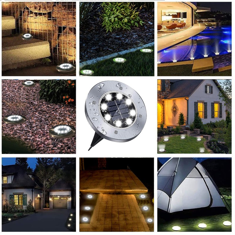 Rayolon Solar Ground Light, Waterproof Solar Garden Lights, Upgraded Outdoor