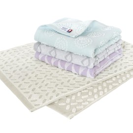 Bloom Imabari Towels, Certified Face Towels, Set of 4, SION (Shion) Reversible Design, Soft, Water Absorbent, Quick Drying, Room Drying, 100% Cotton, Made in Japan (All Pattern Set)