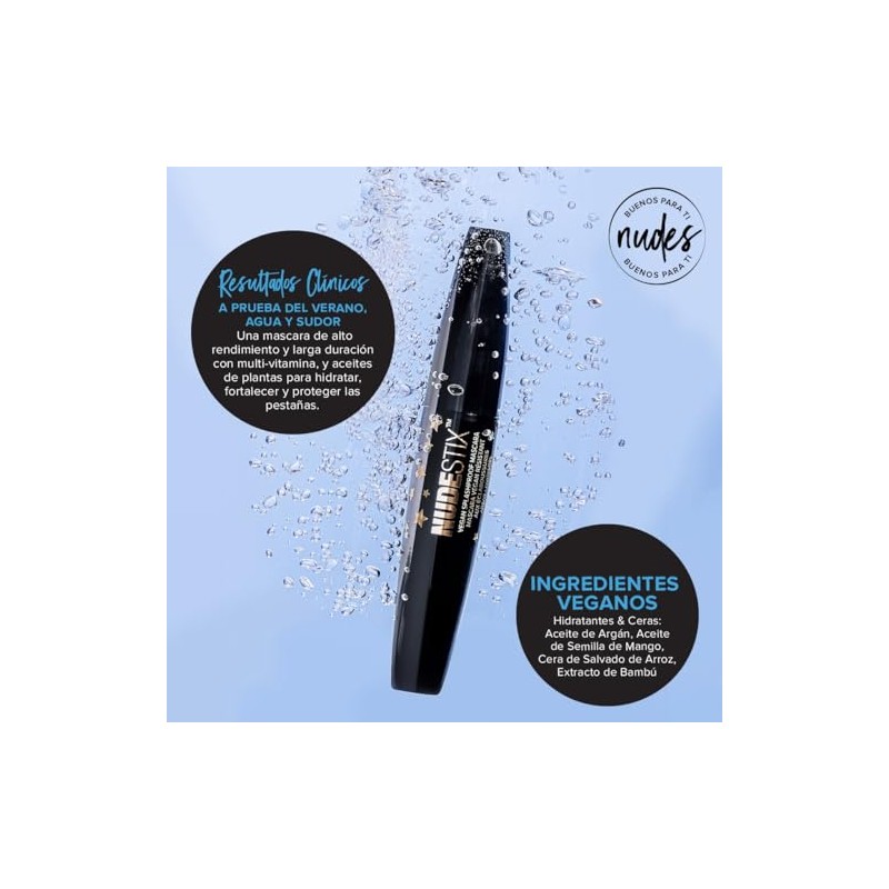 Nudestix Splashproof Mascara – Vegan Waterproof Mascara with Lash-Nourishing Vitamins