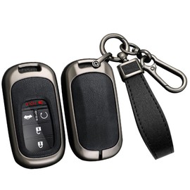 ontto Leather Key Fob Case with Keychain Metal Car Key Cover Compatible with Honda Accord Civic HR-V CR-V Pilot Sport SI EX EX-L Touring 2022 2023 Key Remote Green