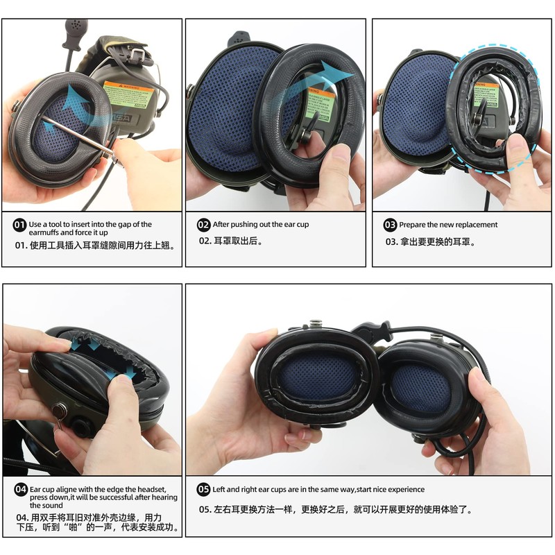 COMBATGEAR Silicone Gel Earpads Compatible with MSA SORDIN Headsets Hearing