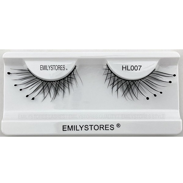 EMILYSTORES Halloween False Eyelashes, Dramatic Black Lashes with Dots, Reusable