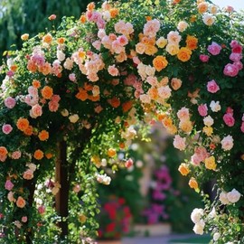 100PCS Mixed Color Climbing Rose Seed Colorful Rose Vine Flower Seeds for Walls Fences Trellises Perennial Garden Seeds