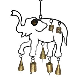 Indian Elephant Decorative Wind Bell Wall Home and Garden Good Luck Hanging Chime