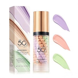 3 In 1 Primer for Face Before Makeup, SPF 50 PA+++, Sunscreen Isolation Cream, One Step Color Corrector Primer, Blurs Facial Serum Oil Control & Moist