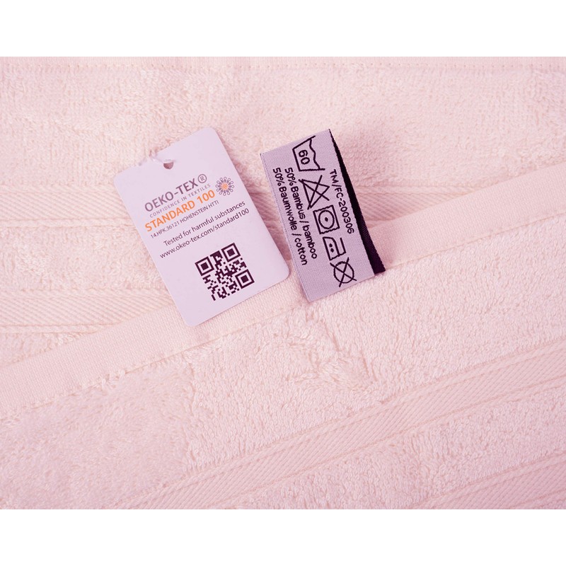 Pack of 8 Guest Towels Rose 50% Bamboo and 50%