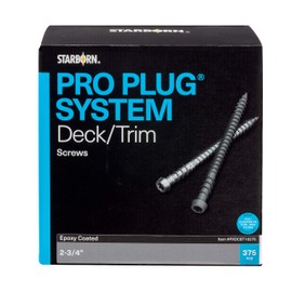 Pro Plug System Screws -Epoxy, #10 x 2-3-4", Star Drive, 375 Pieces for 100 sq ft of Decking or 250 Lineal Feet of Trim