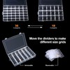 Gospire 2PCS 36 Grids Clear Plastic Jewelry Box Organizer Storage