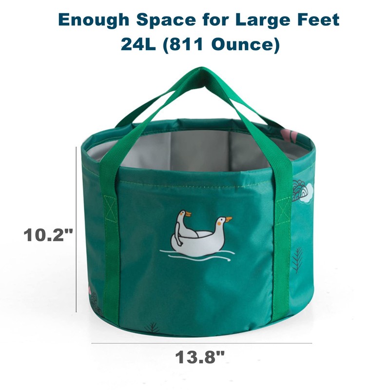 24L Collapsible Foot Bath Soaker Basin Tub for Soaking Feet,
