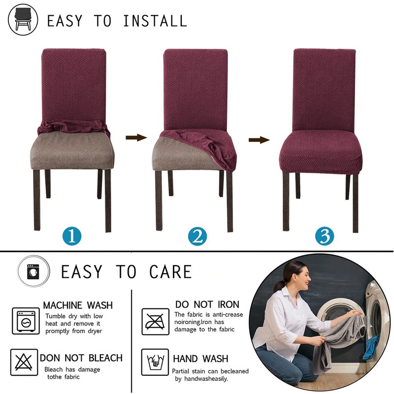BOGUANG Kitchen Chair CoversDining Chair Cover,Removable Washable Jacquard Parsons Chair
