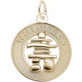 Rembrandt Gold-Plated Sterling Silver Whistler Inukshuk Ring Charm by Rembrandt