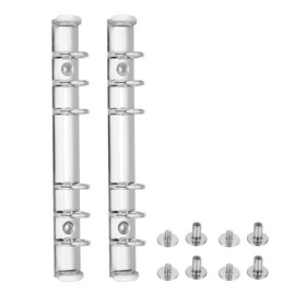 PATIKIL A6 6-Hole Ring Binder Mechanisms, 2 Set Binder Spines Replacement for Binder Planners, Silver Tone