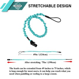 LINGVUM Kayak Paddle Leash Stretchable Paddle Strap Coiled Lanyard Rope for Kayaking Canoing Boating, Fishing Poles Rods, Kayak Paddle Accessories