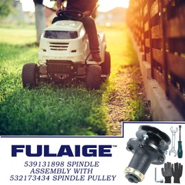 FULAIGE Pre-Greased 539131898 Spindle Assembly with 532173434 Spindle Pulley Replaces Husqvarna 539131898 Husqvarna Spindle Assembly for Husqvarna YT48DXLS TS248G TS348XD TS348D TS348XD Lawn Tractors