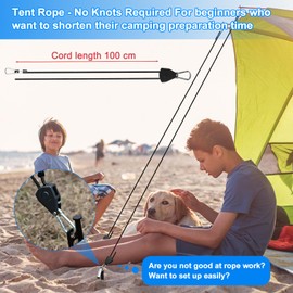 Ratchet Hanger, Pack of 8 Adjustable Rope Hooks, Ratchet Rope Ratchet, 1/8 Inch Lightweight Guy Rope, Tent Cord with Tensioner Adjuster, Nylon Outdoor Rope for Tent, Tarpaulin, Awning Camping