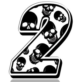 Biomar Labs® Vinyl Car Sticker with Skull and Crossbones Design for Motorcycles, Motorsport, Racing Number Tuning 2, N 332