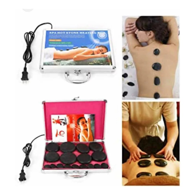 Extreme Beauty Kit De Piedras Calientes Con Calentador 16 Piedras