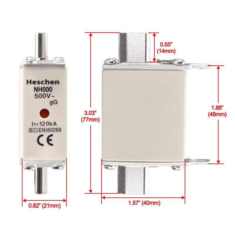 Heschen NH Fuse Link NH000 63A gG Front Indicator Combination