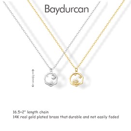 Baydurcan Sisters Gifts from Sister, Sister Necklace for 2 Christmas Gifts for Sister Sun and Moon Necklace (Sun moon)