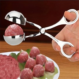 CHEFZOCO Meatball Spoon, Meatball Spoon, Meatball Machine, Dumpling Tongs, Non-Stick Stainless Steel, 1.8 Inch Diameter